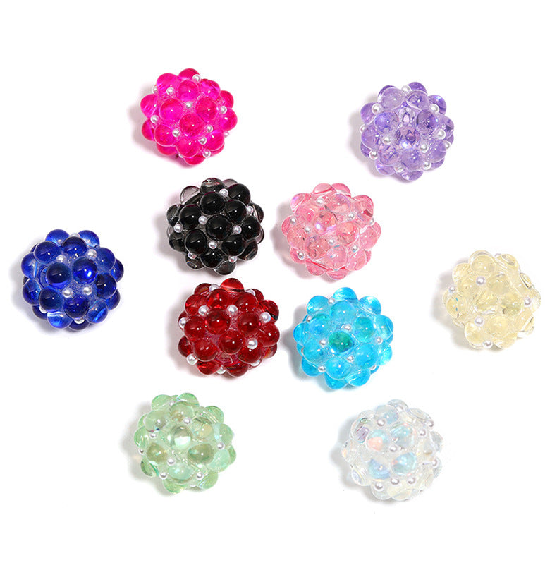 Wholesale 10pcs/pack Glass crystal diamond ball pearl bayberry ball straight hole DIY beads